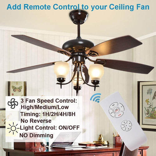 LPHUMEX 2 Pack Universal Ceiling Fan Remote Control Kits, Small Size Receiver Fan Speed, Light and Timing Remote for Harbor Breeze/Westinghouse/Honeywell/Other Ceiling Fan lamp
