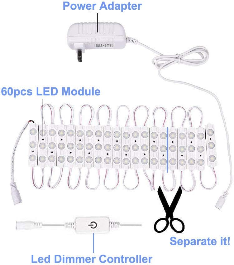 Led Vanity Mirror Lights, Hollywood Style Vanity Make Up Light, 10ft Ultra Bright White LED, Dimmable Touch Control Lights Strip, for Makeup Vanity Table & Bathroom Mirror, Mirror Not Included