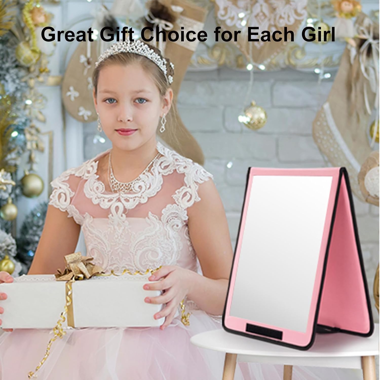 LPHUMEX Foldable Full Length Mirror Pink with Black Handles, 13x33 Portable Folding Body Mirror for Dance, Festival, Travel Visit the LPHUMEX Store