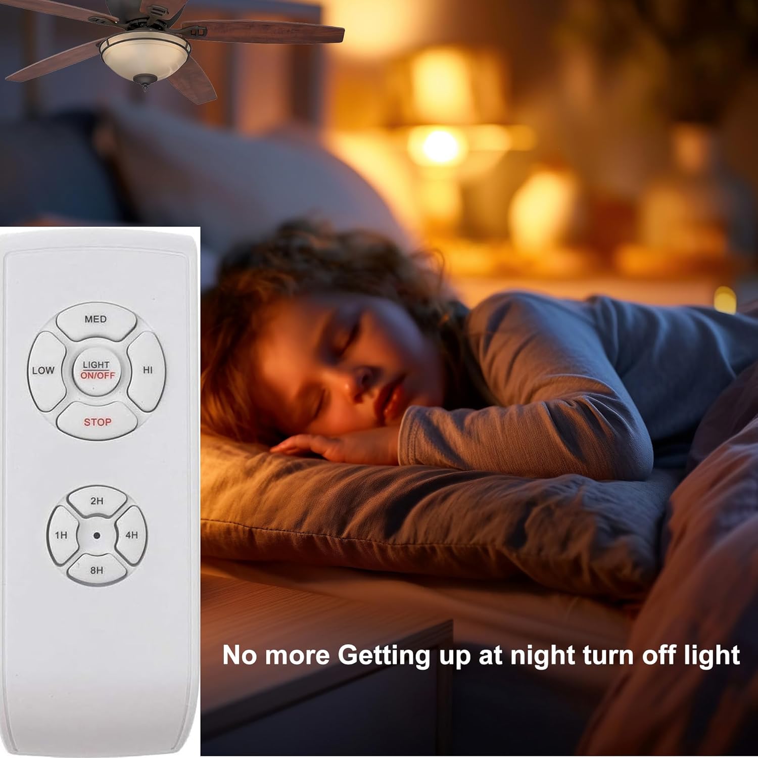 LPHUMEX 2 Pack AC Motor Ceiling Fan Remote Control Kits, 3-in-1 Fan Speed, Timing and Light Wireless Remote Control for Ceiling Fan Light, Fit for Hunter Minka-Aire Hampton Bay Honeywell and More