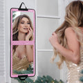 LPHUMEX Glitter Purple Folding Full Length Mirror, 13x33 inch Foldable Travel Body Mirror for Dance, Festivals, Fair Booth