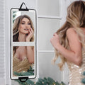LPHUMEX Foldable Full Length Mirror Glitter Silver, 13x33 Portable Body Mirror for Travel, Dance, Festival