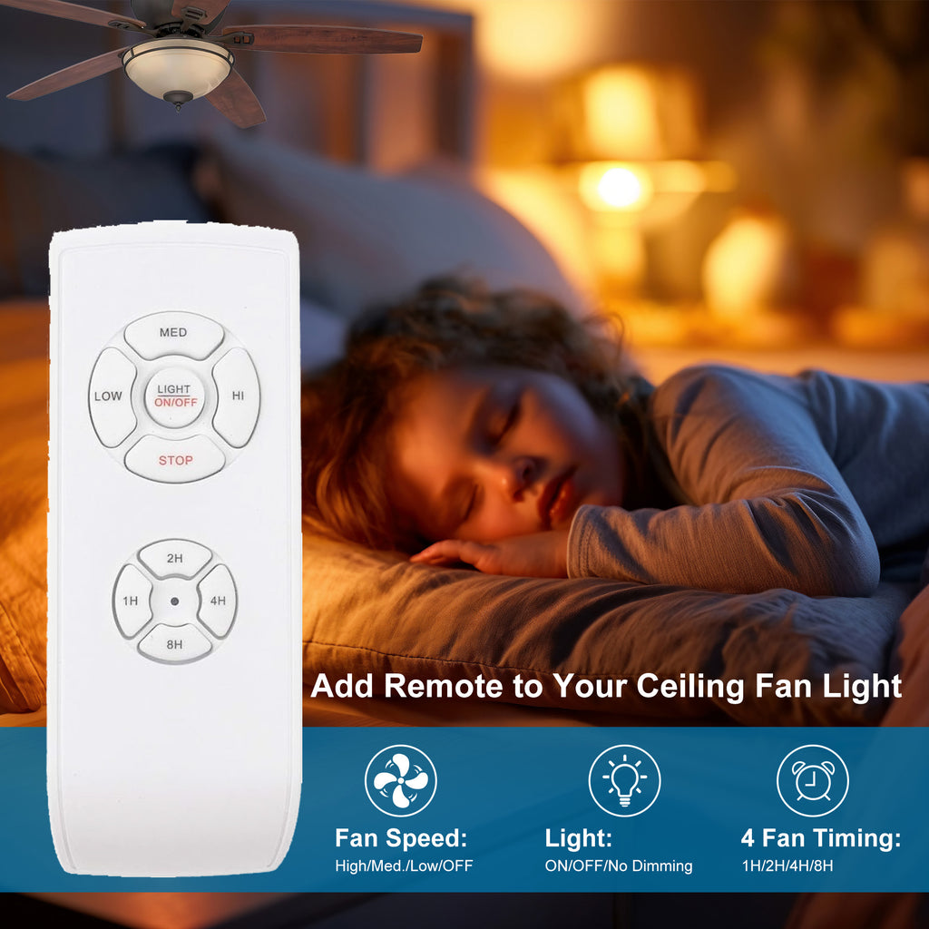 LPHUMEX 3-Pack Universal Ceiling Fan Remote Control Kit – 3-in-1 Fan, Light & Timer Control