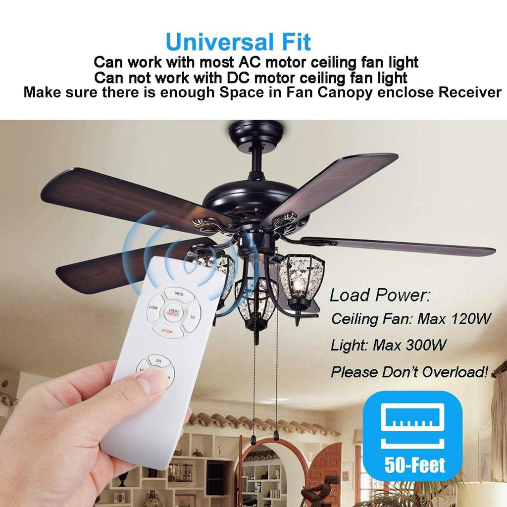 LPHUMEX 3-Pack Universal Ceiling Fan Remote Control Kit – 3-in-1 Fan, Light & Timer Control