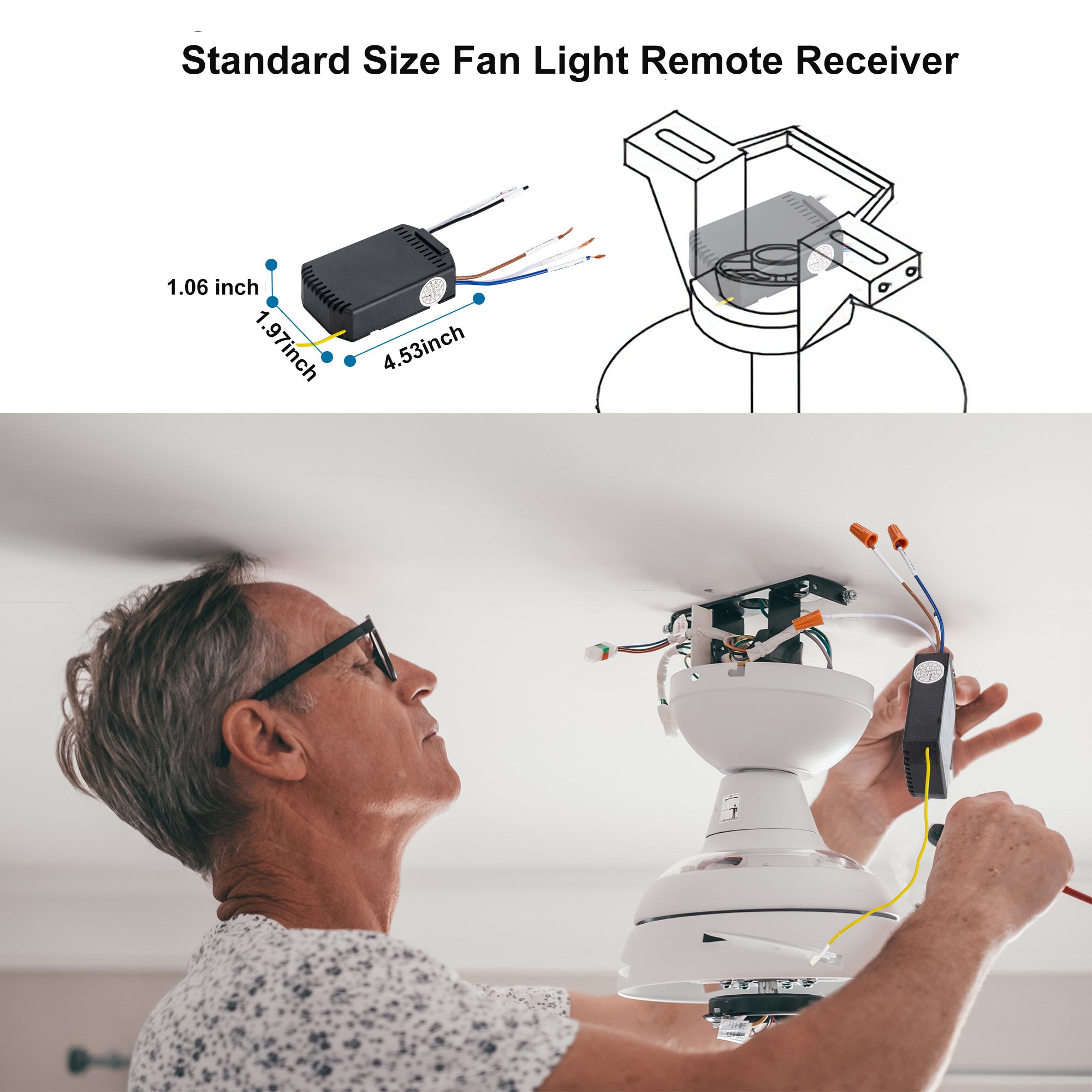 LPHUMEX 3-Pack Universal Ceiling Fan Remote Control Kit – 3-in-1 Fan, Light & Timer Control