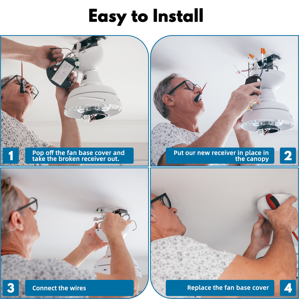 LPHUMEX 3-Pack Universal Ceiling Fan Remote Control Kit – 3-in-1 Fan, Light & Timer Control