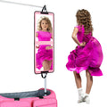 LPHUMEX Foldable Full Length Mirror Pink with Black Handles, 13x33 Portable Folding Body Mirror for Dance, Festival, Travel