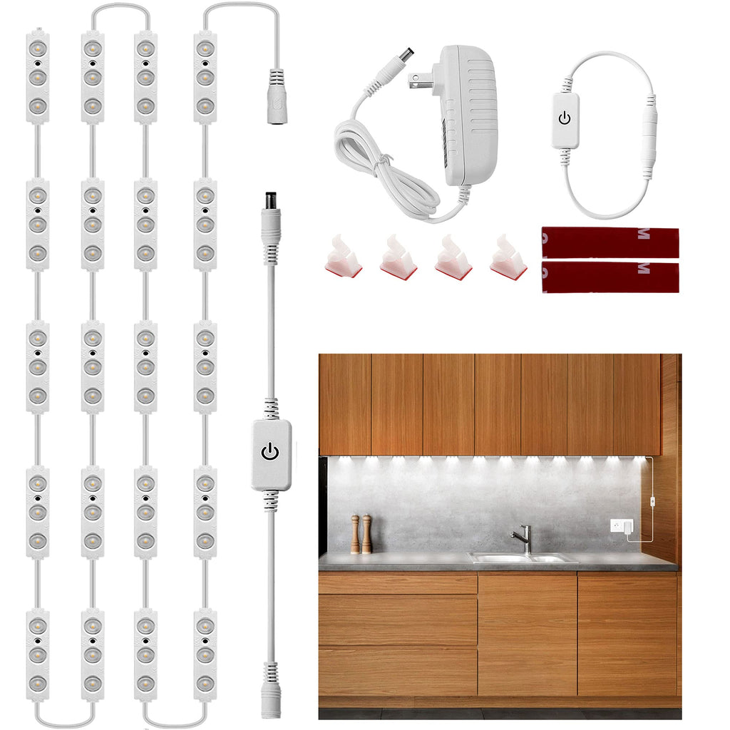 LPHUMEX Flexible Jewelry Showcase Lighting, 10FT Bright White 6000K Display Case LED Lights, with Dimmer Switch & Power Adapter, 60 LEDs Lights for Showcase