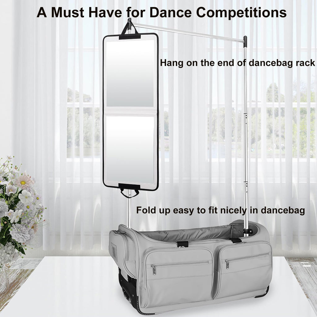 LPHUMEX White Foldable Full Length Mirror for Dance Bag, 33x13 Inch Portable Folding Body Mirror for Dance Travel Wedding Golf